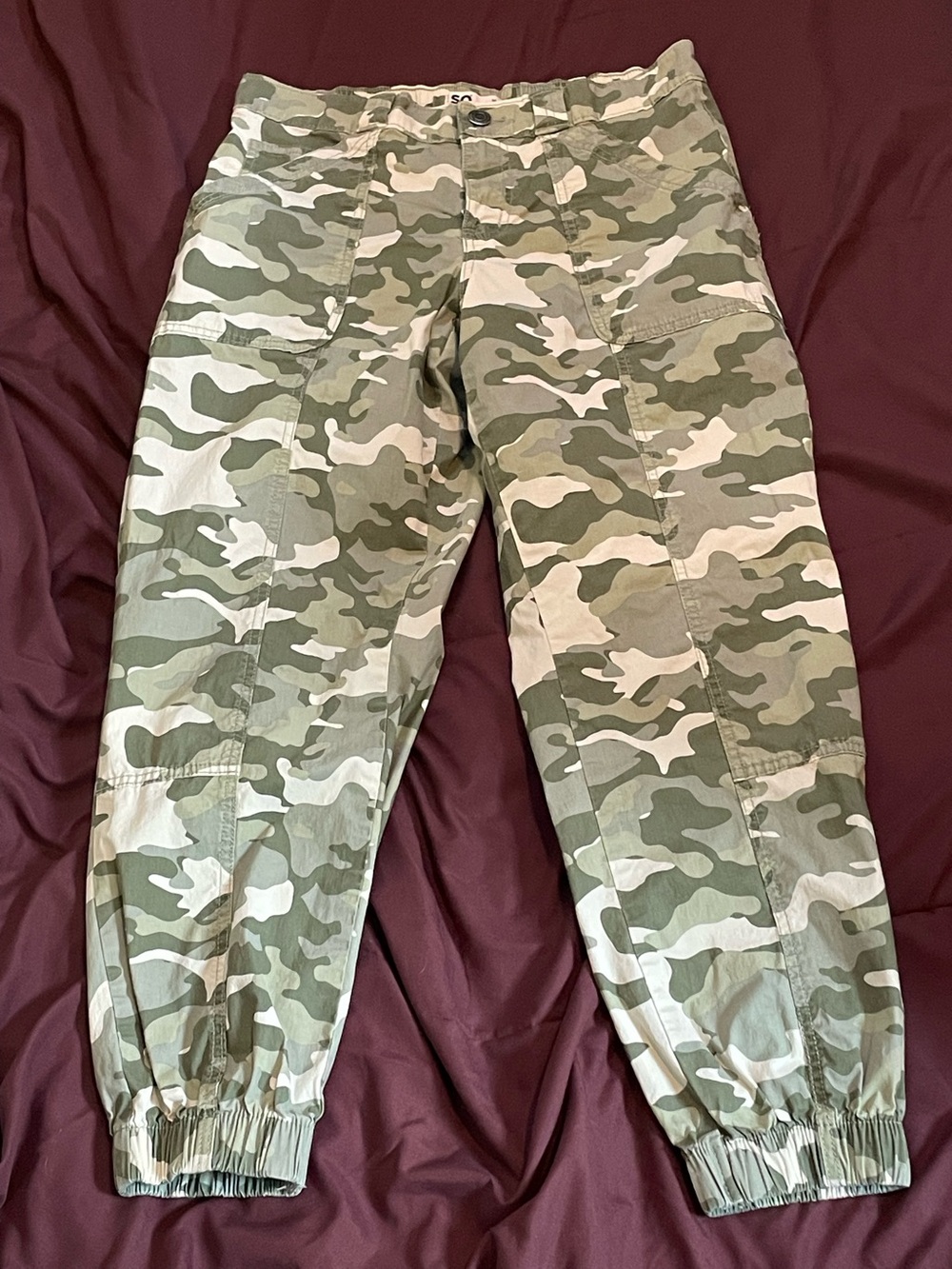Juniors Camouflage Cargo Joggers - Green Camo